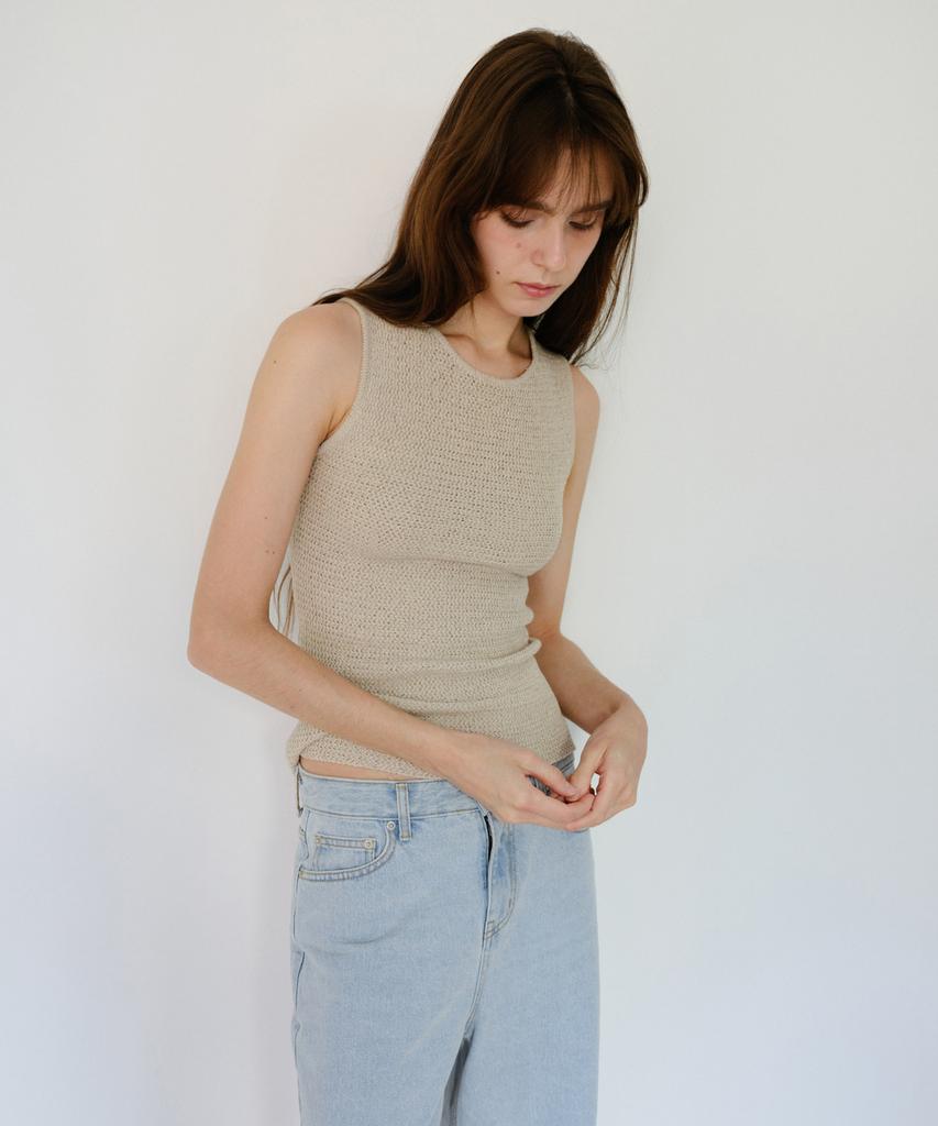 Deolil Melt Sleeveless Knit_Beige