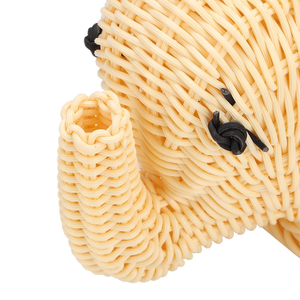 Cartoon Elefantenform Rattan Brot Obst Snacks Aufbewahrungskörbe Lebensmittel Servierkörbe(Braun)