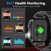Robustes und langlebiges Militär-Smartwatch 1500mAh Akku 30-Tage Blouetooh Anruf Multifunktionalität, LED-Taschenlampe 150 Sportmodi Android iPhone.