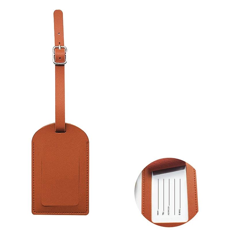 Travel Luggage Tag for Women Men Suitcase Identifier Label Baggage PU Leather Boarding Bag Tag ID Address Holder Accessorie
