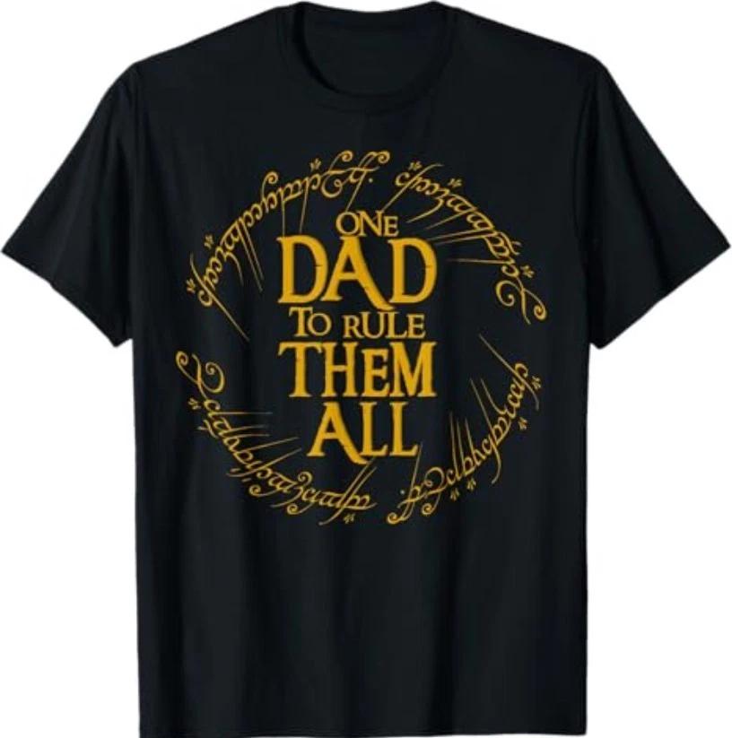 One Dad to Rule Them All Funny Fantasy Nerd Dad Graphic T-Shirt XL