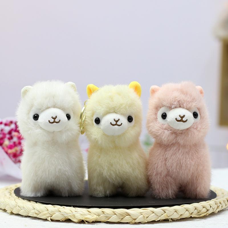 Portachiavi e Ciondolo Pecorella in Peluche Alpaca-Cashmere - Mascotte Coppa del Mondo USA/Canada/Messico