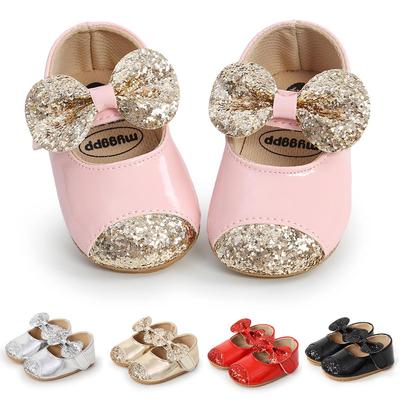 Chaussures à semelle souple à paillettes papillon pour bébé et tout-petit (M1951)