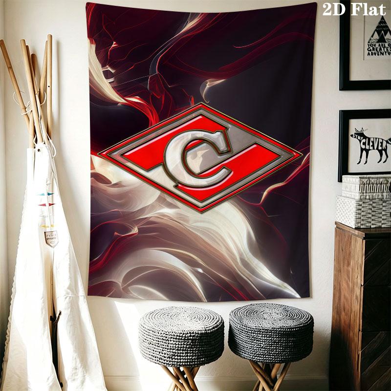 Spartak Moscow Gleam Wall Hanging Printed Fabric Blanket Decorative Tapestries for Bedroom Living Room Home Decor
