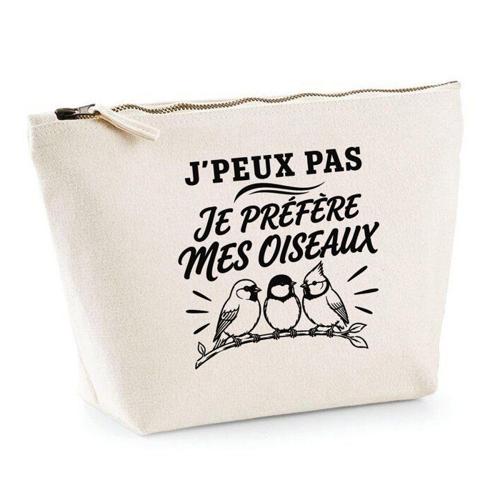 Trousse de toilette - PLANETEE - Collection J'peux pas minimaliste - Beige - 3 L - 100% coton