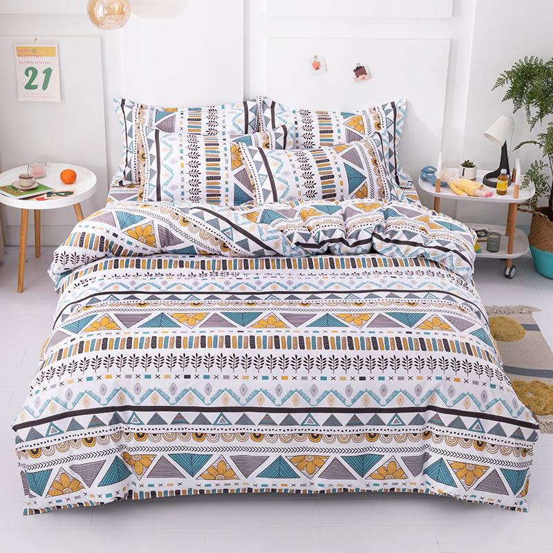 

Comforter Boho Geometric Queen Size - 3 Piece Farmhouse Aztec Stripe Pattern Print Microfiber Comforter Soft Bedding Set Comforter (quilt)-EU Single(135*200cm)3pcs