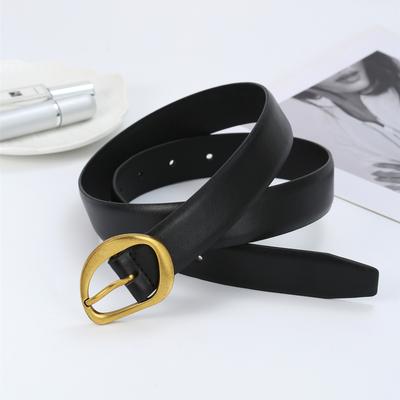 Jeans Belt, Women'S Simple High-End Wind Decorative Belt, Alloy Pin Buckle Pu Belt