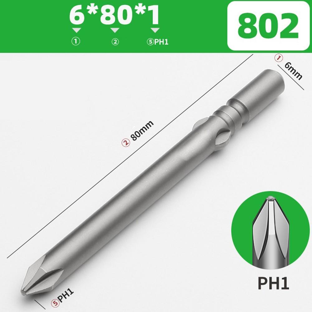 802 Electric Cross Screwdriver Bit Set with PH0 PH1 PH2 Heads 60 200mm