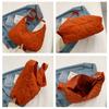 Women Fashion Crossbody Bag Solid Color Quilted Padded Shoulder Bag Adjustable Strap Large Capacity for Autumn Winter