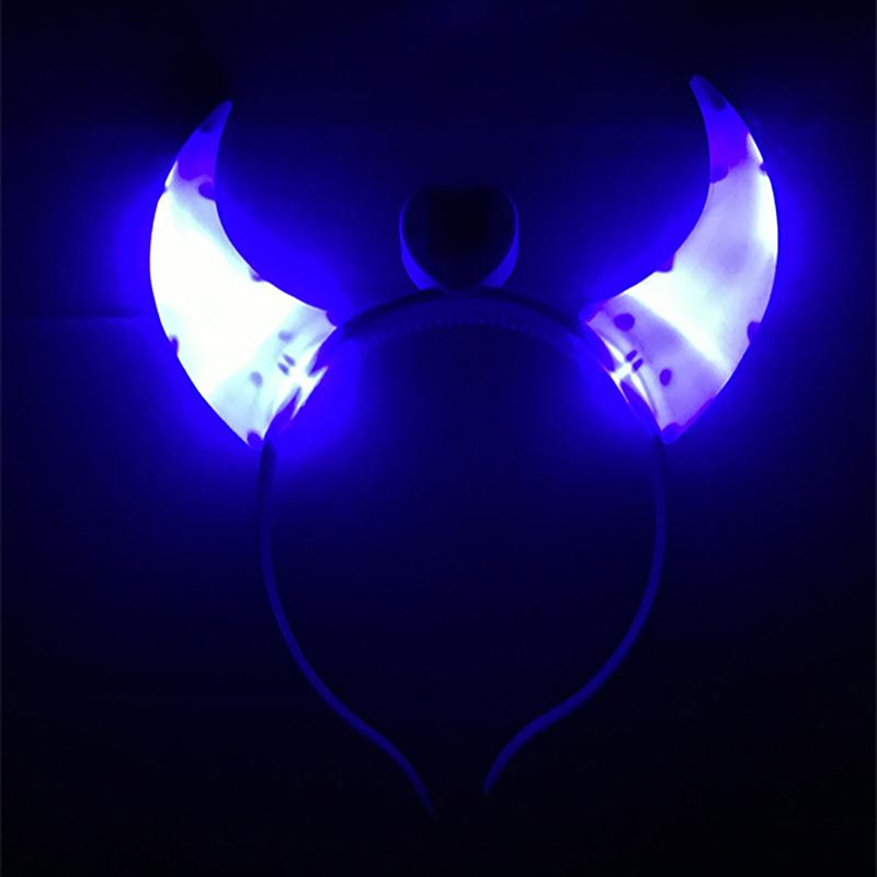 Glowing Toys Children Adults Halloween And Christmas Party Decor Led Funny Devil Horn Light Up Headband Hair Hoops Flashing Horn