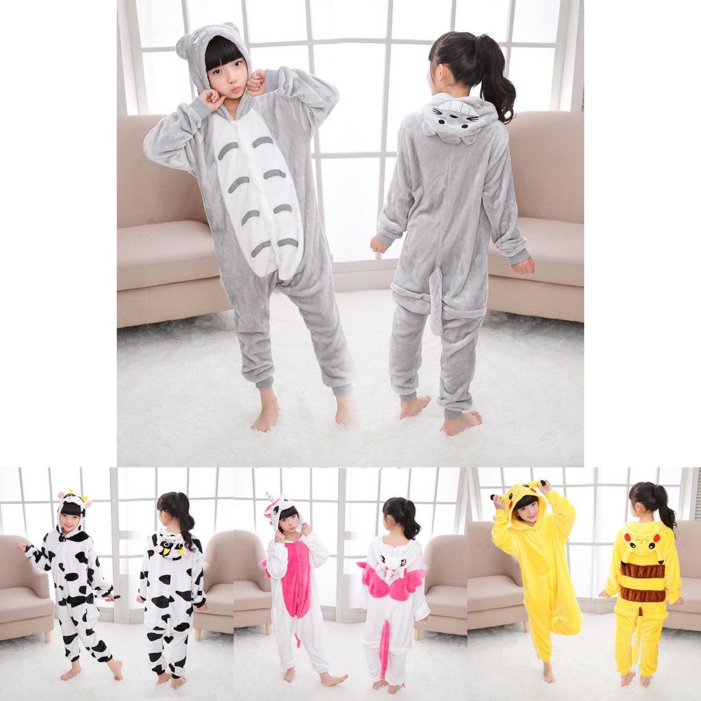 Premium Quality Halloween Kids Pajamas Cosplay Costume Featuring Pokemon Pikachu Dragon Cow Designs