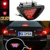12V Car Sporty F1 Style Triangle 12Led Rear Stop Tail Third Brake Light Lamp