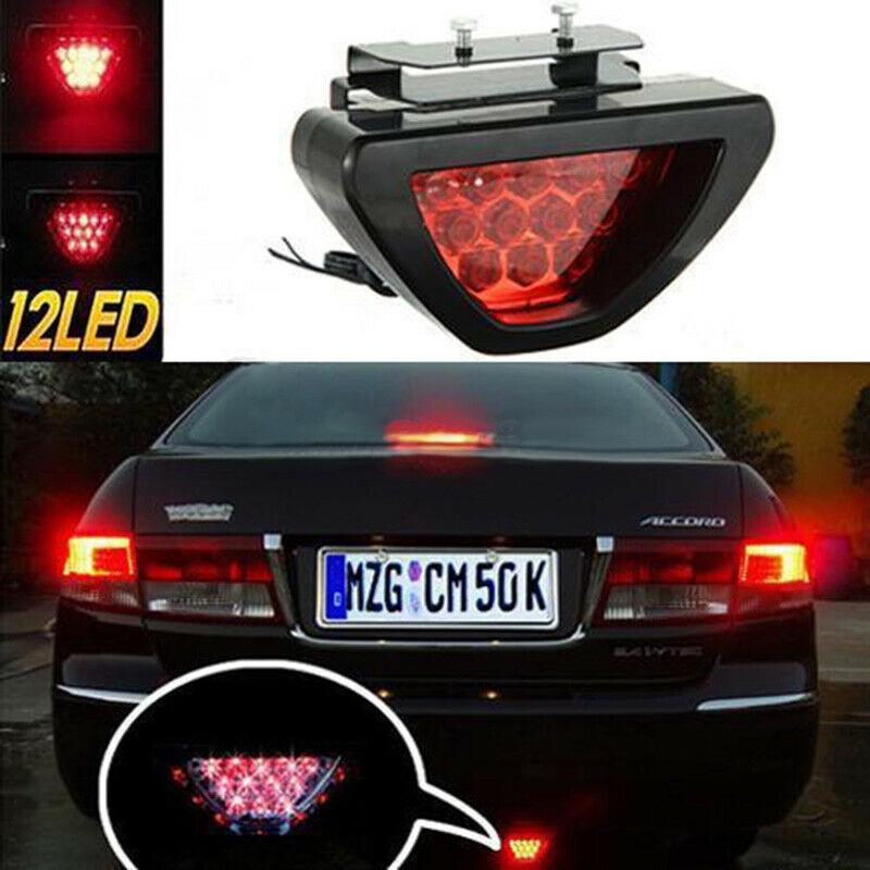 12V Car Sporty F1 Style Triangle 12Led Rear Stop Tail Third Brake Light Lamp