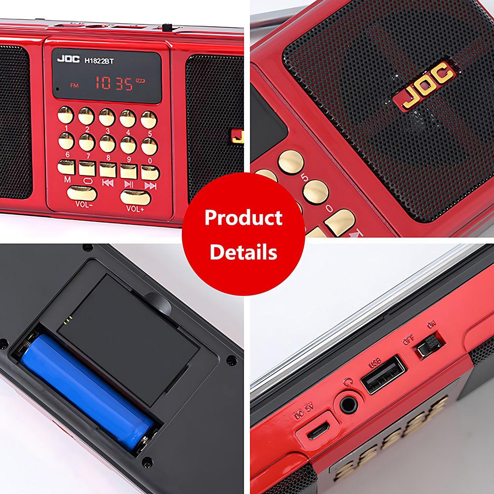 Portable FM Radio Rechargeable Battery Wireless Speaker Support TF USB MP3 Player Bluetooth-compatible Speaker with FM Receiver