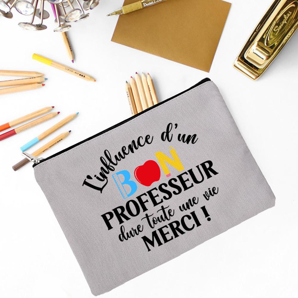 The Influence of Teacher Will Last for A Lifetime Print Makeup Bag Travel Toiletry Bag Pencil Case Stationery Bags Teachers Gift