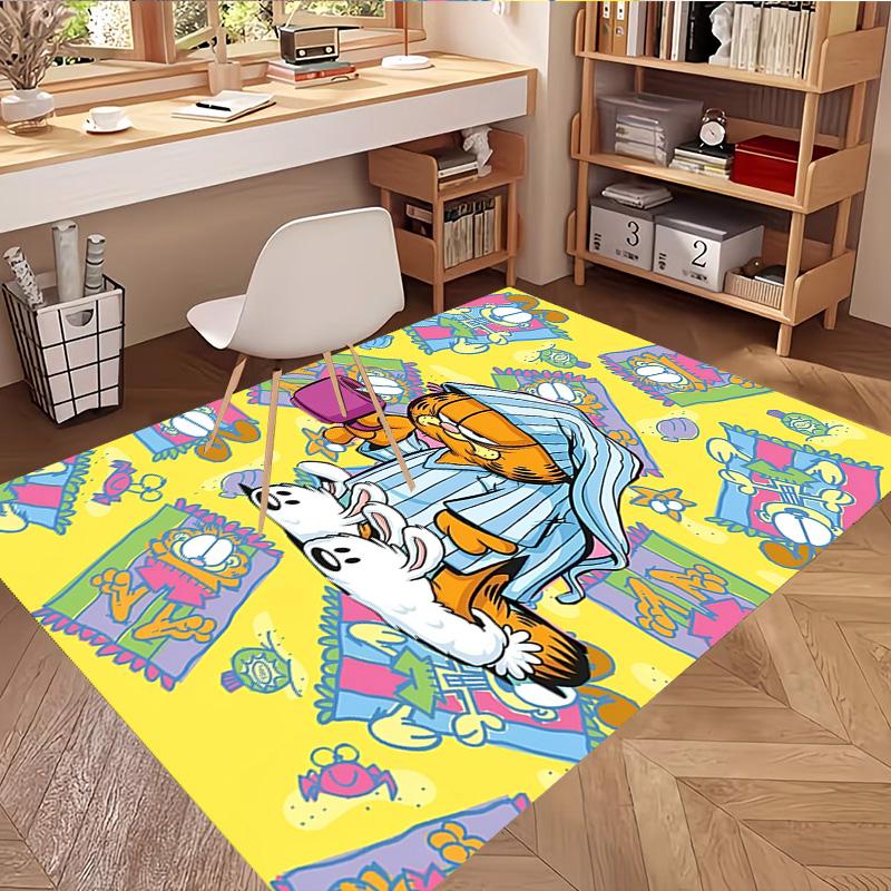 Garfield Print Rug, Washable Floor Carpet, For Entryway Dorm Laundry Room Office Study, Home Decor Birthday Christmas Gift