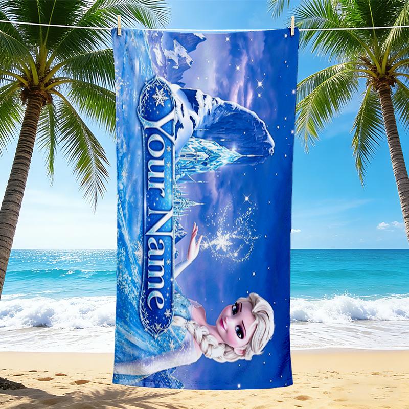 Custom 1Pc Frozen Winter Magic Beach Towel Quick Dry Multiuse For Beach Pool Gym Yoga Home Travel Christmas Halloween Xmas Gift Q179