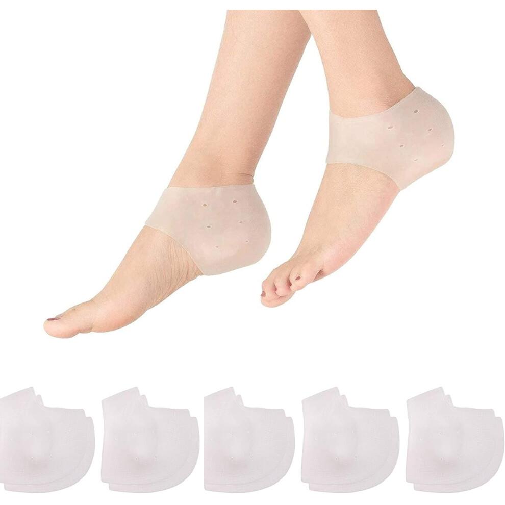 Plantar Fasciitis Relief, Heel Protectors with Gel Sleeve, Moisturizing Socks for Cracked Heel Treatment, Breathable Heel Cups, Flexible Inserts for