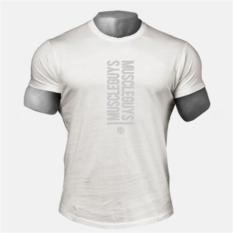 Muscleguys Herren Sport T-Shirt Kurzarm Sommer Muskeltraining Fitnessanzug Cool Bottom Top