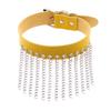 Hip Hop Non Mainstream Punk Leather Men Women Collar Personality Metal Tassel Necklace Clavicle Chain