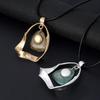 Women'S Metal Resin Long Irregular Jewelry Retro Simple Pendant Sweater Chain