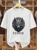 Summer Nordic Style Wolfhead Pattern Street Hiphop Retro Style Mens Shortsleeved Tshirt Made of 100 Pure Cotton