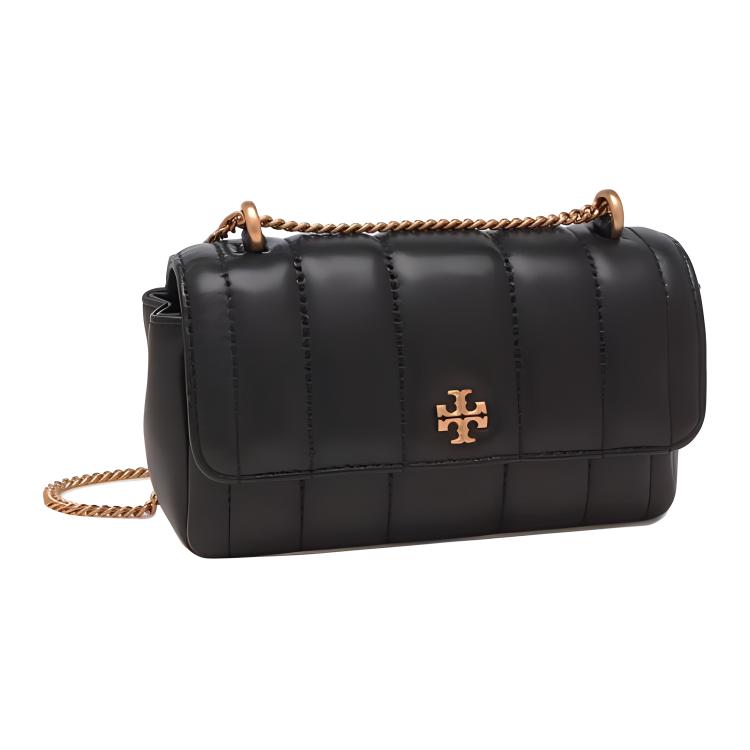 Tory Burch Kira Double T Logo Magnetic Closure Flap Nappa Leather Mini Shoulder Bag Women Shoulder Bag Black 142567-001