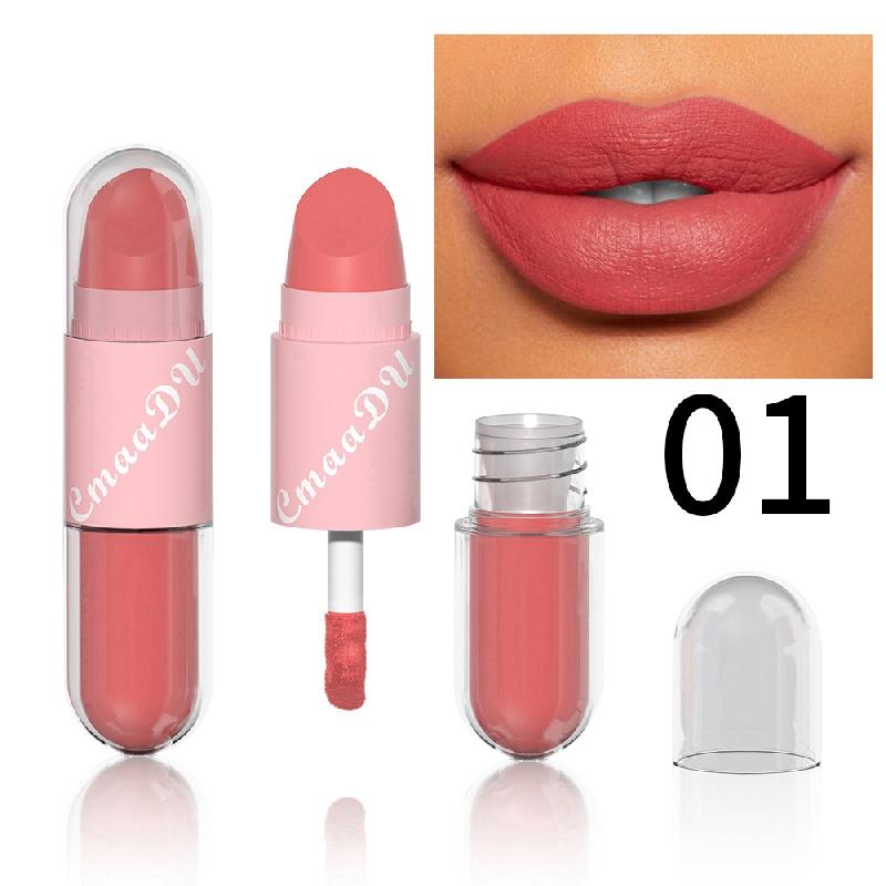 Double Head Matte Lipstick Lip Gloss Red Lipstick Waterproof Long Lasting For Halloween Masquerade COSPLAY Party Makeup Valentine's Day Gifts