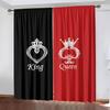 King and Queen Crown Print Rod Pocket Curtain Panels   Set of 2   Light Filtering Polyester Peach Skin Velvet Drapes for Bedroom