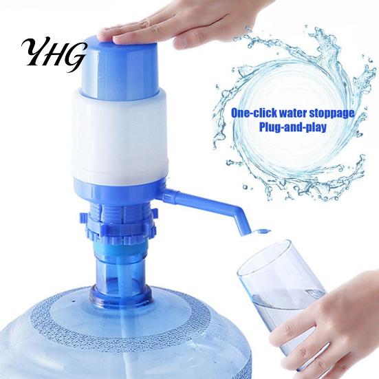 Water Dispenser for Threaded Nozzle Manual Pump 5 Gallon Jug, Hand Press Siphon Convenient Camping with Food-Grade Silicone Seal, Leak-Proof Drinking