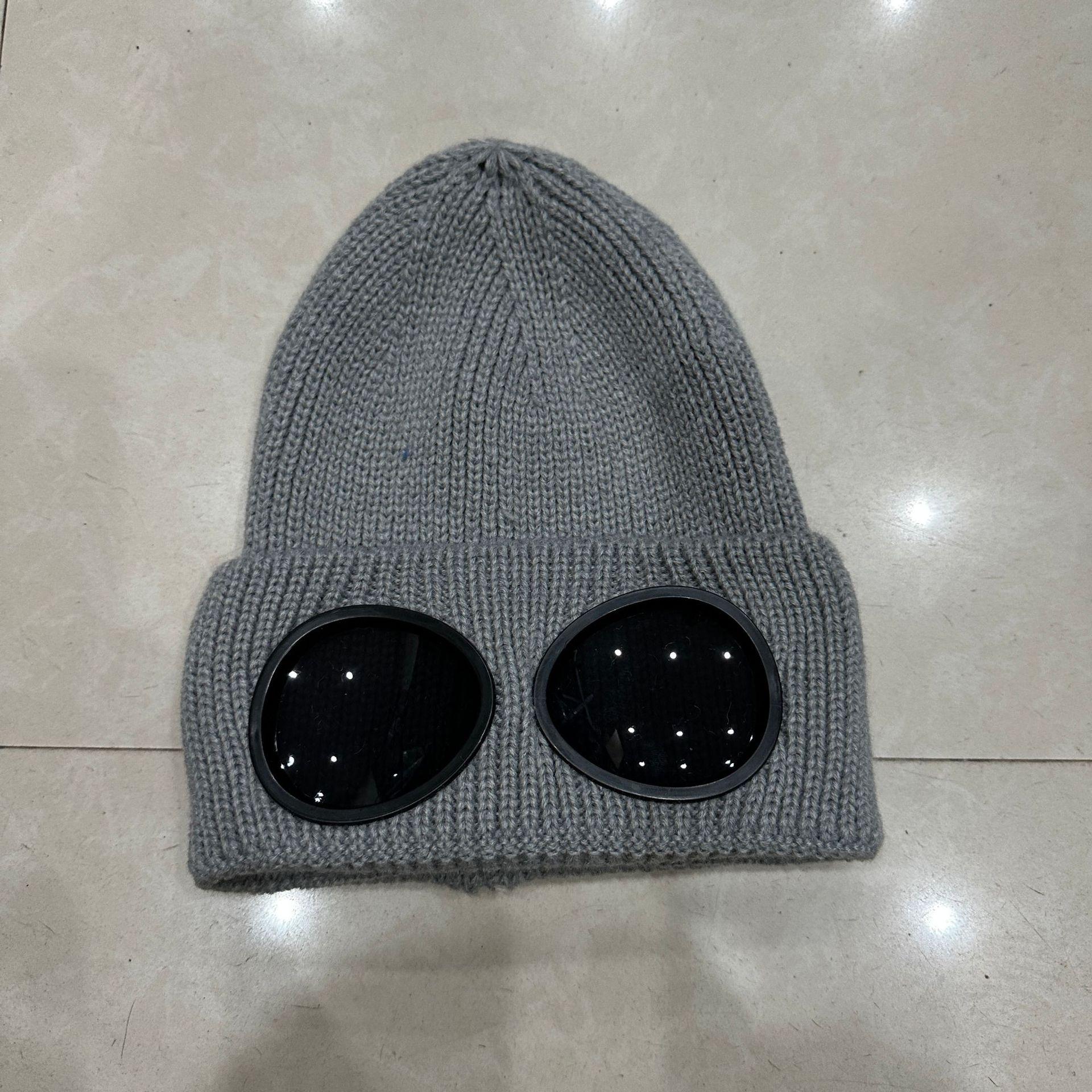 

Ветрозащитные очки для активного отдыха, утолщенная вязаная шерстяная шапка для лыж, теплая защита ушей, холодная шапка серый