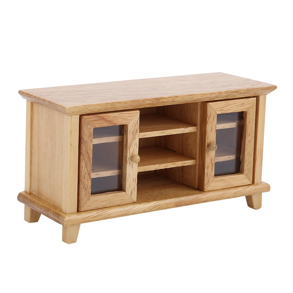 1:Maßstab 1:12 TV-Schrank mit Stauraum Miniatur Möbel aus Holz Kindergeschenk Weiß