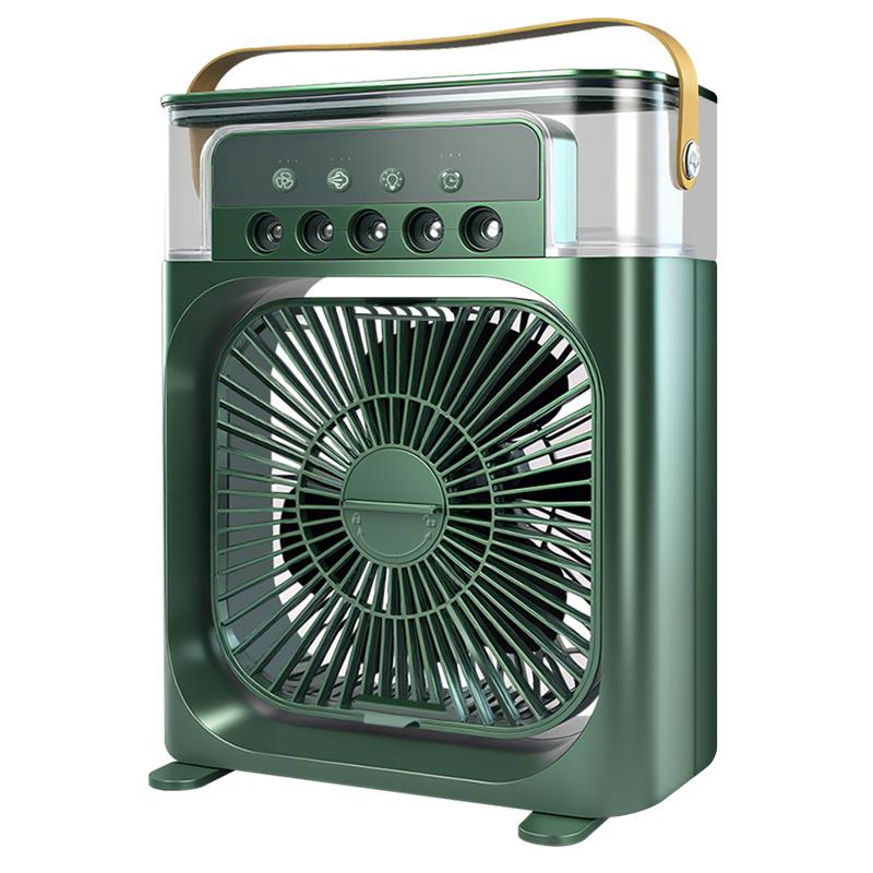 

Portable Air Conditioner Five Hole Portable Fan Cooling Spray Fan Five Hole Humidification, Three Speed Adjustable, Fast Cooling, 20.29oz Water Tank зелений