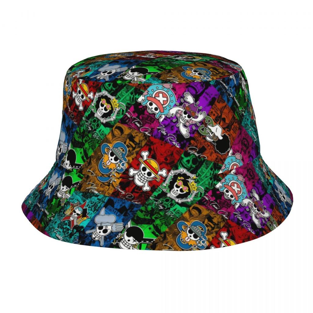 Japonia Anime Zoro Luffy Czapki Bucket Hat z Czaszką dla Kobiet Mężczyzn Letnia Jednoczęściowa Kapelusz Floppy Unikalna na Sporty na Świeżym Powietrzu Kapelusz Wędkarski Ispoti