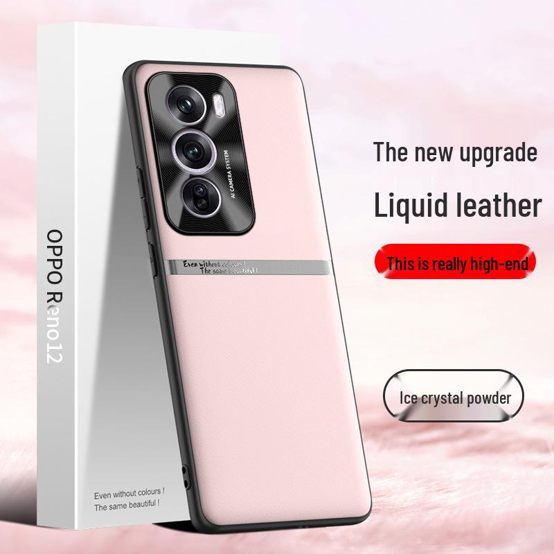 Liquid Leather Anti-Fall Case for Oppo Reno12 Mobile Phone