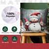 Christmas Snowman Pillowcase Square Bedroom Sofa Cushion Cover 100% Polyester Living Room Soft Cushion Pillowcase Home Decor