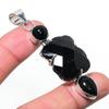 Natural Black Spinel, Onyx 925 Sterling Silver Jewelry Pendant 2.80" AP-14472