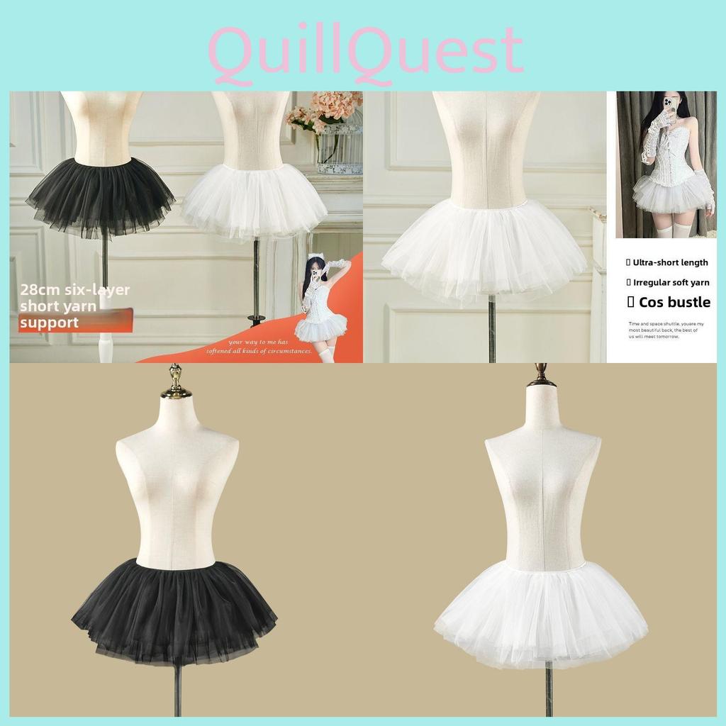Lolita Fashion Short Tutu Skirt With Pleated Mesh Material For Cosplay And Casual Wear