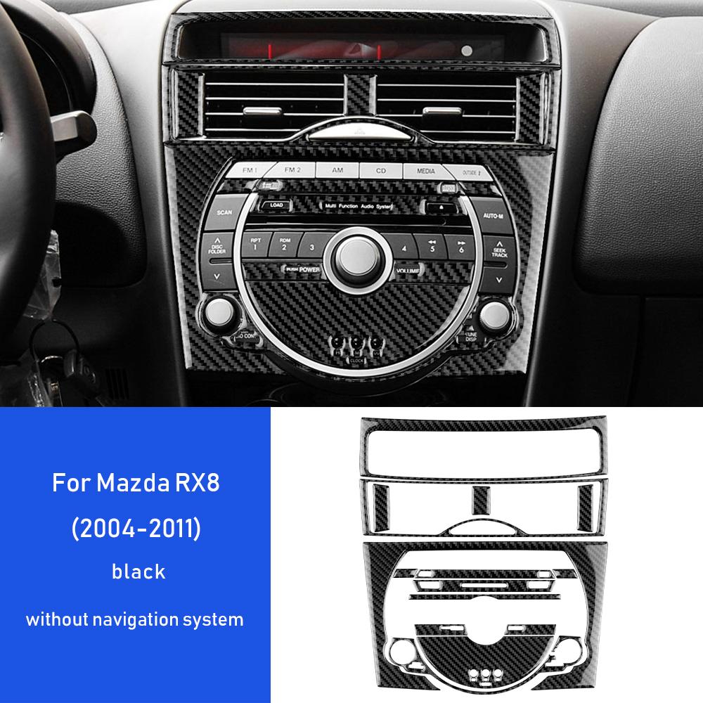 For Mazda RX-8 2004-2011 Real Carbon Fiber Center Control Panel Stickers Anti-Scratch Interior Upgrade Modification Accessories