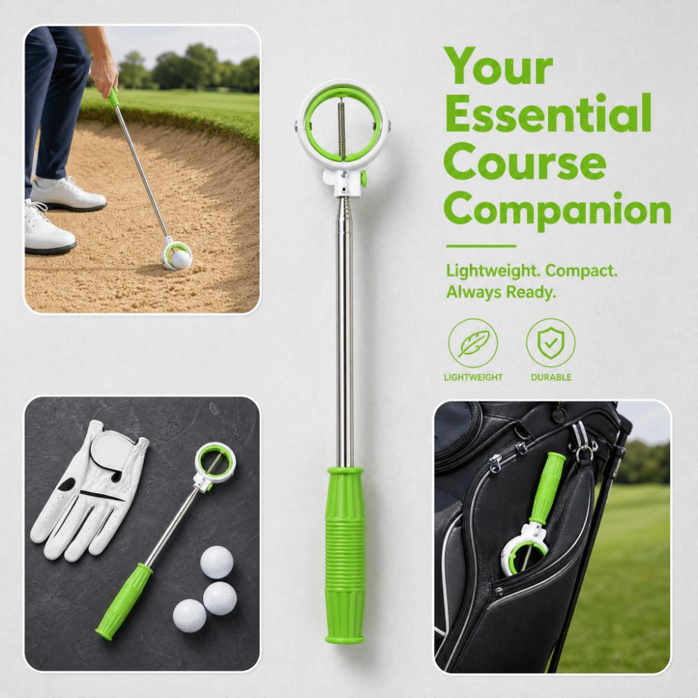 Locking Clip Golf Ball Retriever Double Ring Head Golf Ball Grabber Practice Use