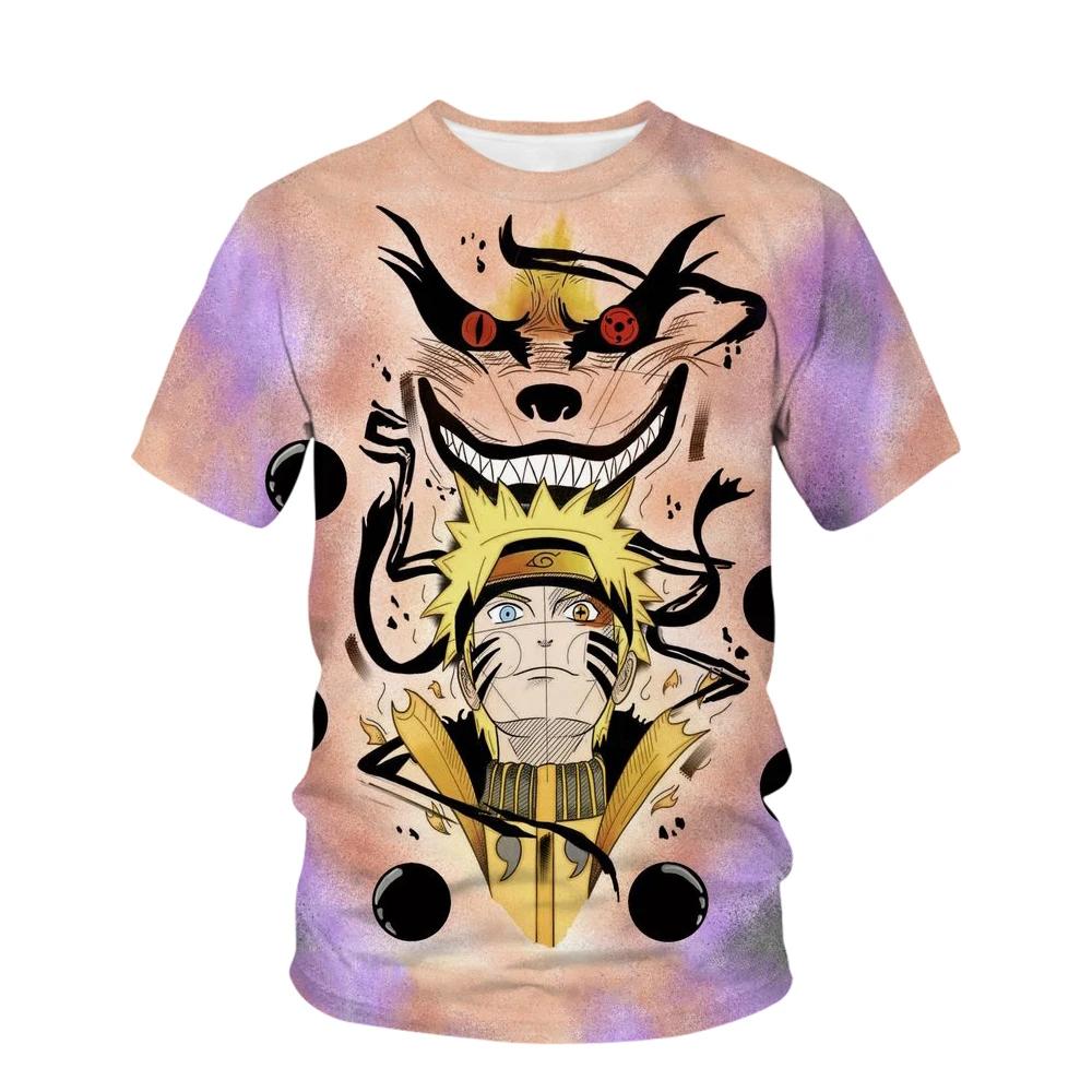 Sommer Naruto Hip Hop T-skjorter For Menn Anime Kakashi Streetwear O-hals Kortermet Herre T-skjorte Tegneserie Grafisk Topper Klær