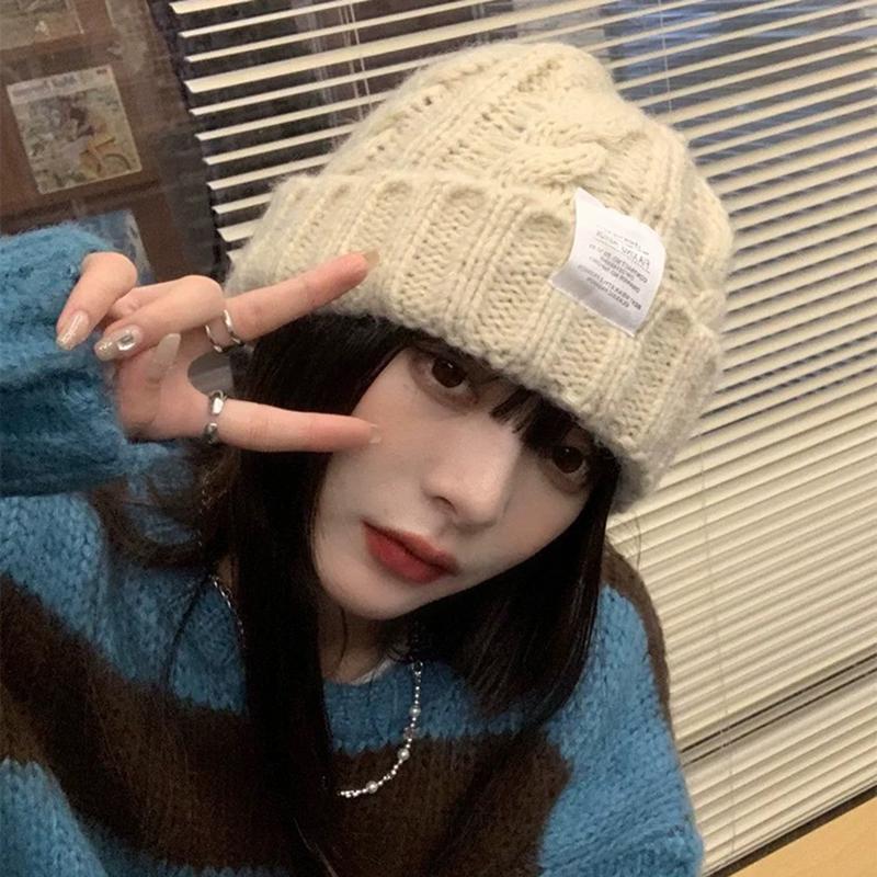 New Women'S Winter Hat 2024 Beanie Hats For Women Knit Cap Fashion Warm Wool Couple Cap Bonnet Woman Winter Twist Female Bonnet