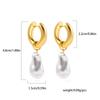 Fashion Natural Freshwater Pearls Pendant Earringd for Women Girl Gold Plated Stainless Steel Round Hoops Earring Charm Jewelry