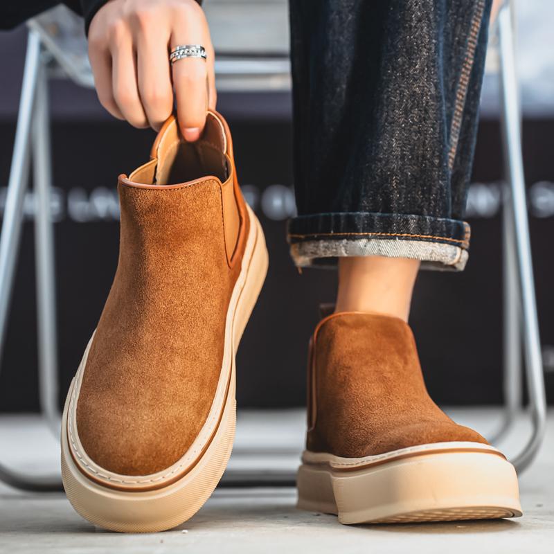 2026 Autumn New Thick Soled Comfortable Casual Sports High-quality Versatile British Style High Top Casual Men's Shoes