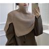 Scarf women's winter new fashion outer pullover scarf women's solid color neck cover wool knitted sweater shawl