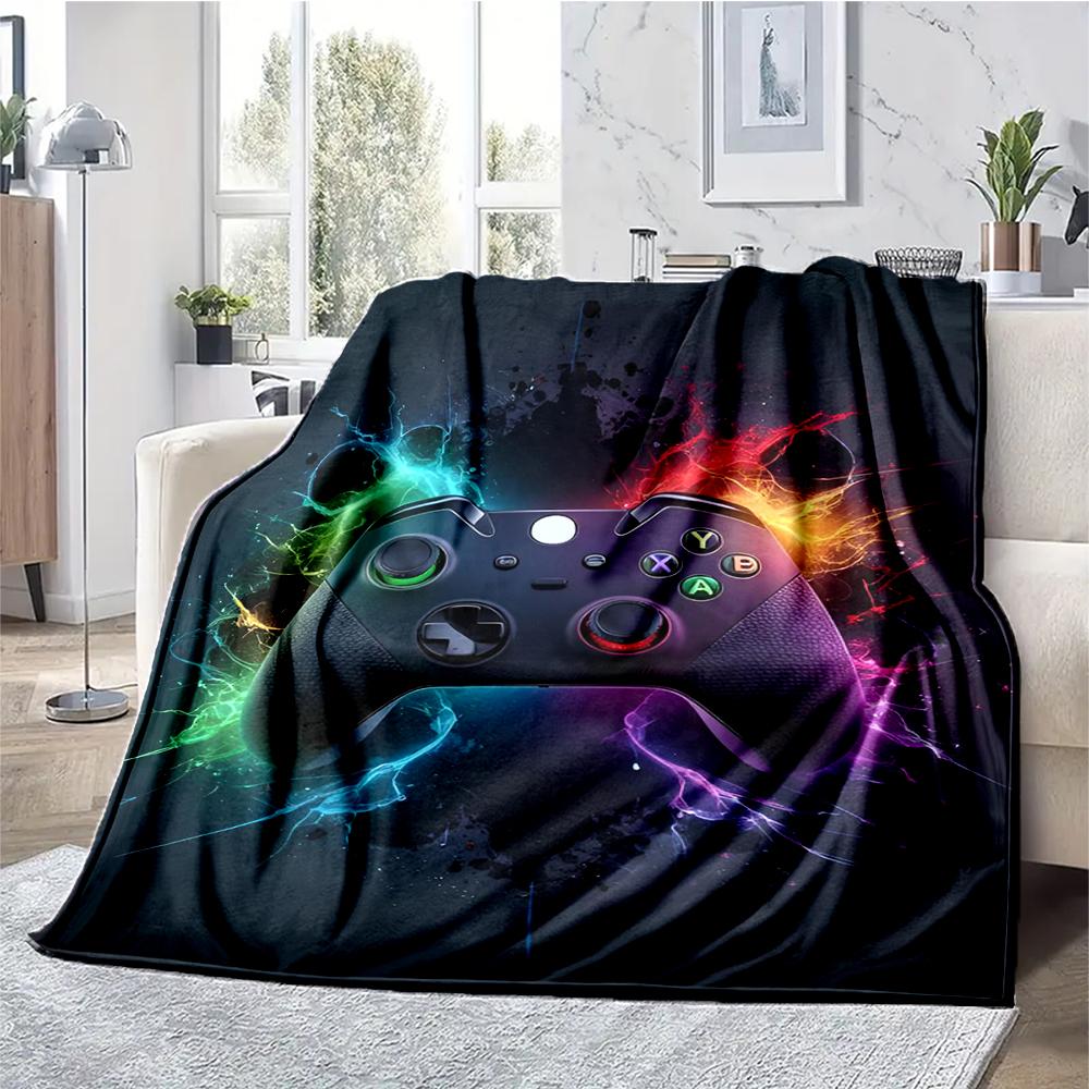 Game Controller Theme Printed Blanket - Perfect for Couch, Bed, Travel & Outdoor Use | Machine Washable, Cozy & Durable.
