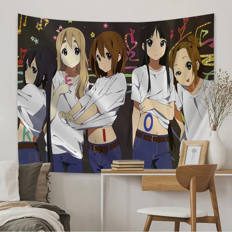 New K-ON! Anime Cartoon Hanging Tapestry Bohemian Mandala Wall Art Home Party Decorative Japan Game Photo Background Cloth