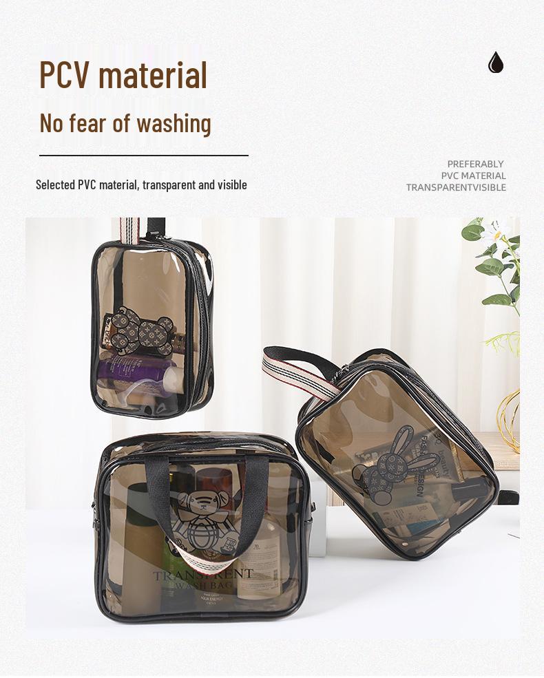 Thickened Waterproof PVC Toiletry & Makeup Travel Organizer Bag with Large Capacity