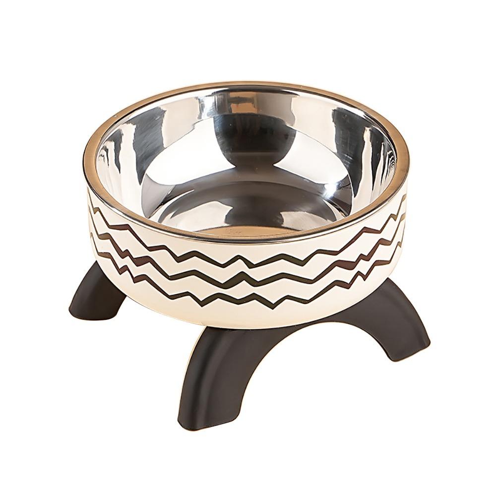 

Миска для собак большой вместимости из нержавеющей стали, тарелка для лакомств для питомцев, устойчивая миска для питомцев на высоких ножках, для кошек/щенков белый