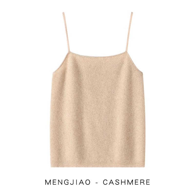 

Siping Cashmere Camisole Vest: Women s Slim Short Knitwear Base Layer for Autumn & Winter One Size